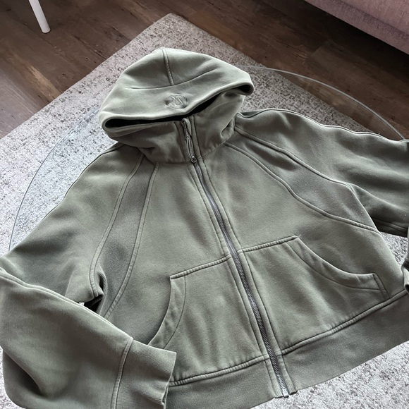 Lululemon Scuba Oversized Full-Zip Casual Hoodie Green Sz M/L - Picture 10 of 13